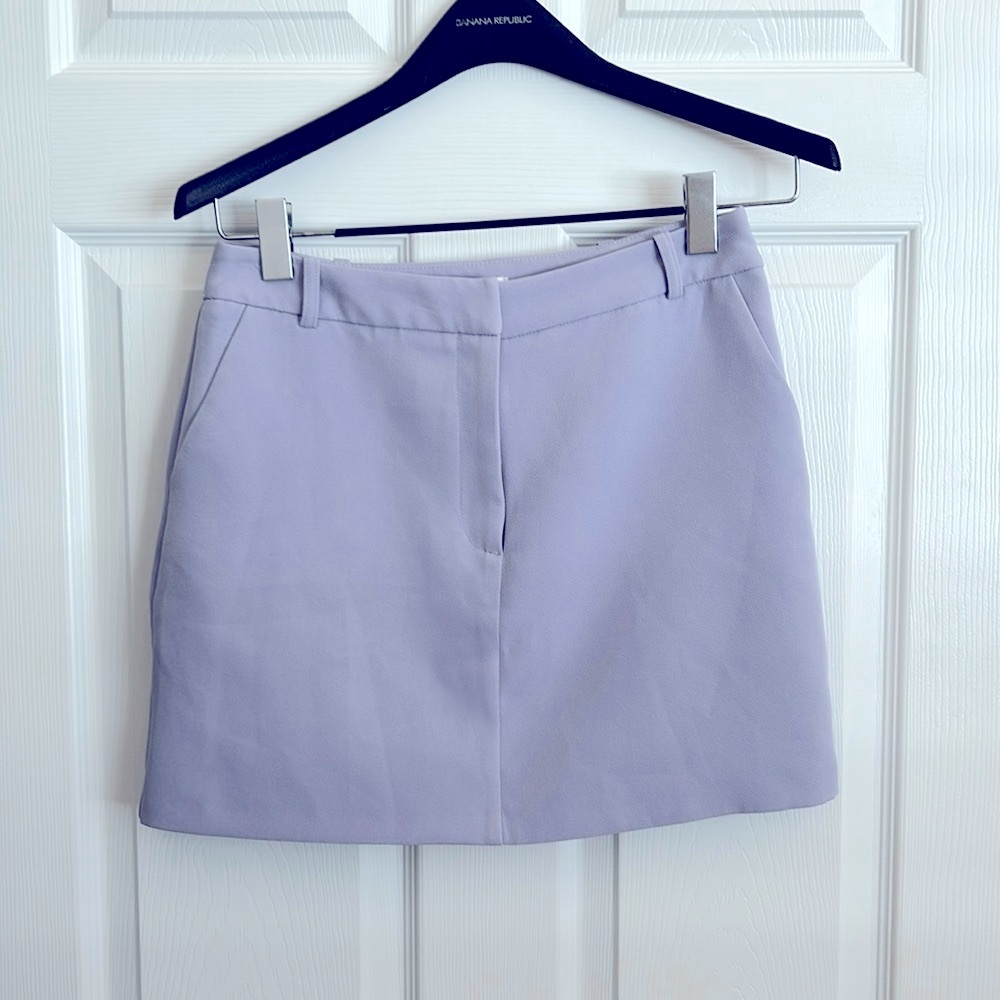 Lavender Lined A-Line Skirt with Pockets and Belt Loops